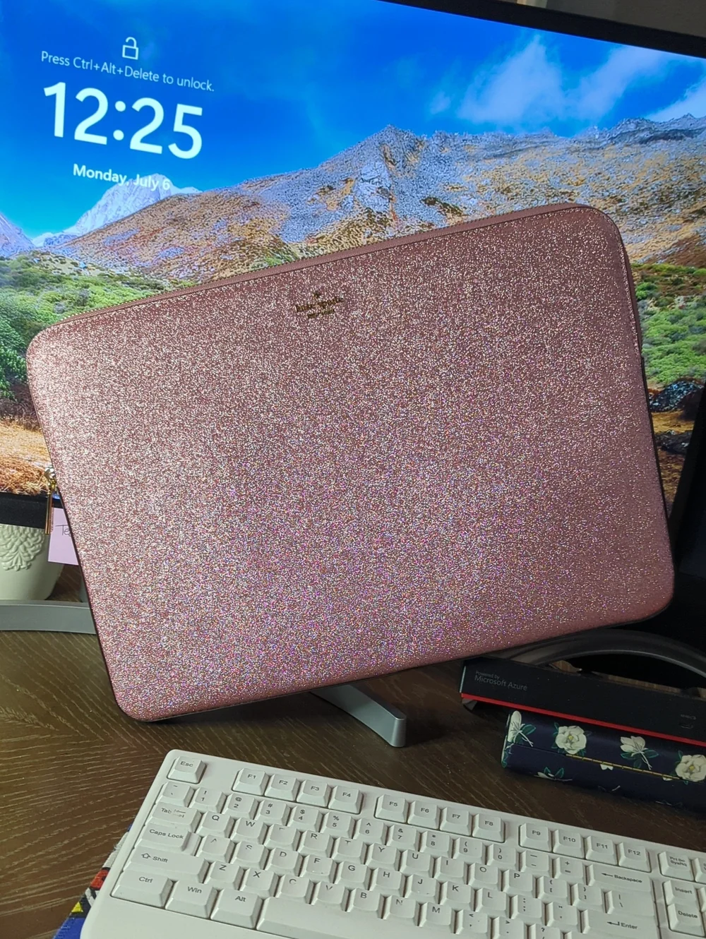 Kate Spade Glittery Pink Laptop Sleeve